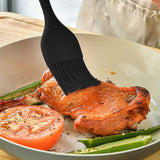 9 PCS Silicone Spatula Set Non-Stick Baking Utensils with Ergonomic Grip Black