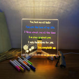 ClearLED Note Board Lighted Acrylic Dry Erase Message Board with Adjustable Stand and 7 Colorful Pens