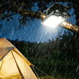 USB Cap Solar Light with 60 LEDs 3 Dimming Modes Easy Installation for Awning Camper Black