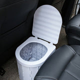 Portable Travel Camping Toilet Folding Toilet with Lid Car Potty Gray