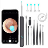 Black Wax Removal Tool Camera 3.3mm HD Ear Scope Otoscope with 4 Pairs of Earplugs
