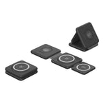3-in-1 Magnetic Wireless Charger Stand Foldable Charging Station Black