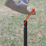 8Pcs Aluminum Alloy Tent Stakes Outdoor Camping Trip Tent Peg with Rope Black