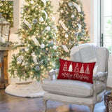 Merry Christmas Throw Pillowcase Rectangle Lumbar Cushion Cover for Winter Holidays Style 4
