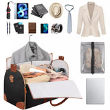 Foldable Duffel Bag Travel Garment Bag with Mini Pocket Black