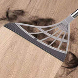 180-Degree Rotating Broom and Foldable Standing Dustpan Set with Scraper for Home Office Blue