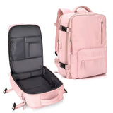 Expandable Travel Backpack Large Water-Resistant Carry on Backpack with Shoe Compartment Pink