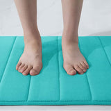 3 Pieces Set Water Absorption Bathroom Floor Mats Non-Slip Bath Mats Light Green