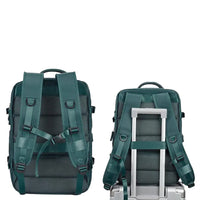 Expandable Travel Backpack Large Water-Resistant Carry on Backpack with Shoe Compartment Green