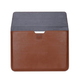 For Macbook PU Leather Macbook Case Wear Resistant Sleeve Cover with Stand Brown