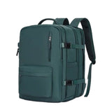 Expandable Travel Backpack Large Water-Resistant Carry on Backpack with Shoe Compartment Green