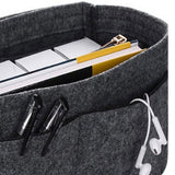 Thick Felt Tote Bag Organizer Insert with Multiple Pockets Gray