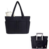 Women’s Handheld Tote Bag – With Cup Holder Compartment and Luggage Sleeve for Travel & Work Black