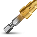3 PCS Bearing Steel Titanium Coated Conical Step Drill Bit Set