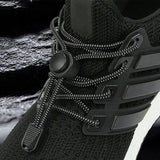 2 Pairs Elastic Shoe Laces No Tie Shoe Laces Tieless for Adults Elderly Black