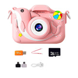 1080P HD Cute Animal Kids Digital Camera Toy Gift with 64G Memory Card Style 1