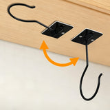 Self Adhesive Banana Hook Under Cabinet Foldable Banana Hanger for Kitchen Black