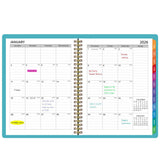 2026 Weekly and Monthly Planner Calendar Notebook with Stickers Green