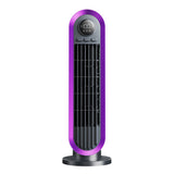 3-Speed Adjustable Oscillation Fan Bladeless Digital Display Desk Fan with Timer Setting Purple