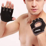 Pair of Sports Gloves Open Finger Gym Gloves for Cycling Weight Lifting Fitness Exercise Black