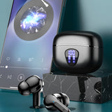 Wireless Bluetooth 5.3 Headphones HiFi Stereo Earbuds with LED Display in-Ear Earphone