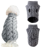Puppy Dog Winter Sweater Knitted Jumper for Small Dogs Gray