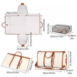 Foldable Duffel Bag Travel Garment Bag with Mini Pocket White