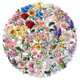 100 Pcs Natural Flower Stickers for Scrapbooking Self-Adhesive DIY Water Bottle Cards Decoration