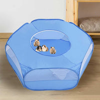 Portable Pop-Up Small Animal Playpen Foldable Pet Tent for Chick Hamster Rabbit Blue