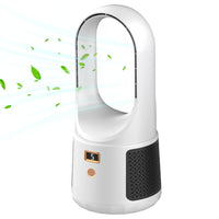 Bladeless Desk Fan Quiet 3 Speed Adjustaable Digital Display Cool Fan for Office Home White