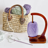 Wooden Yarn Holder for Knitting with Magnetic Spinner Style 1