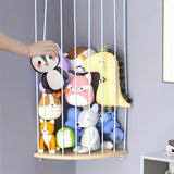 Wood Corner Stuffed Animal Storage Cage Plush Toy Holder with Star Pattern