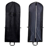 180cm Non Woven Garment Bag for Wedding Dresses Foldable Dust Cover with Clear Viewing Window Black