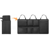 Large Capacity Car Trunk Organizer with Zippers – Backseat Storage Black