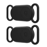 2Pcs Silicone Protective Case Water Resistant Cover for Samsung Galaxy  SmartTag2 Black
