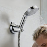 Adjustable Shower Head Holder Vacuum Suction No Drill Bracket Silver
