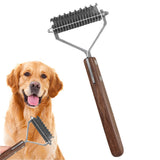 Large 2-Sided Undercoat Rake for Dogs & Cats Pet Grooming Dematting Brush