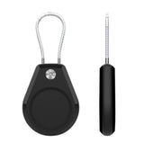 Airtag Lock Case with Wire Cable Hard Shell Protector for AirTag Keychain Luggage Black