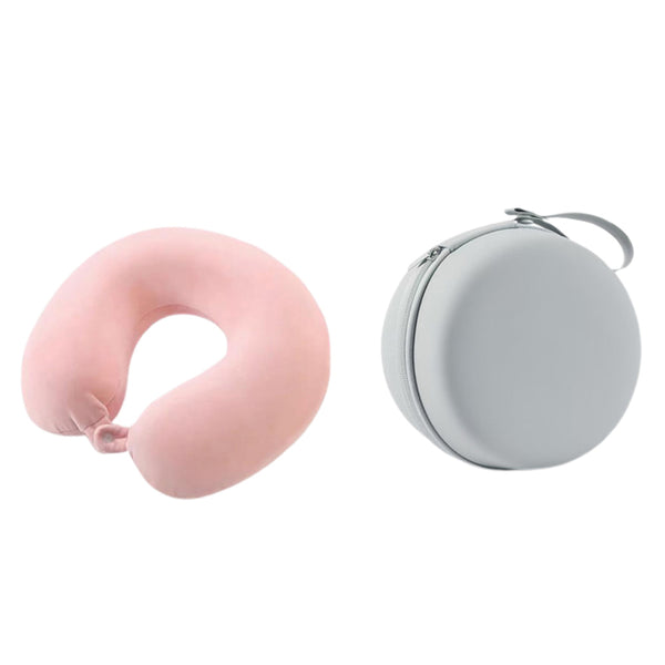 Travel Neck Pillow Memory Foam U Shaped Pillow for Flights Road Trips Office Pink