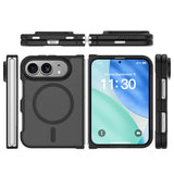 Easy Attached PC TPU Phone Case Compatible With iPhone Duo with Wireless Charging Black