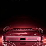 4PCS Metal Dust Mesh Covers for iPhone 18 Pro 18 Pro Max Red