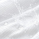 Water Resistant Waffle Shower Curtain with 12 Rustproof Metal Rings White