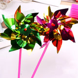 100Pcs Rainbow Plastic Windmill Pinwheels DIY for Garden Party Decoration