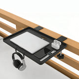 Foldable Metal Bedside Shelf No Drill with Cable Hole and 2 Hooks