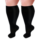 3 Pairs Plus Size Compression Socks for Women Men Knee High Solid Color