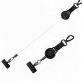 2PCS Anti-theft Phone Tether Phone Lanyard Retractable Steel Line with Locking Carabiner and Metal 360 Degree