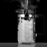 French Press Coffee Maker Borosilicate Glass & Stainless Steel Cold Brew Black