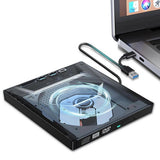 7-in-1 External CD DVD Drive USB3.0 Type-C Writer Burner Player for Laptop Windows