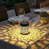 Solar Mandala Projection Wall Light Decorative for Yard Garden Post  Backyard Decor Style 1