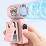 Handheld Turbo Fan Clip On with LED Display 4 Speeds 180 Tilt Pink